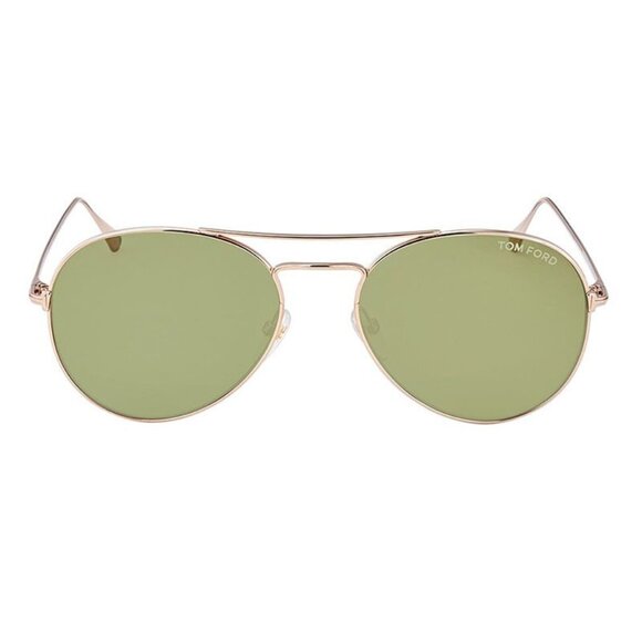 NEW FT0551/S 28N TOM FORD ACE-02 TF551 28N UNISEX GOLD/GREEN SUNGLASSES